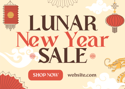 Lunar New Year Sale Postcard Image Preview