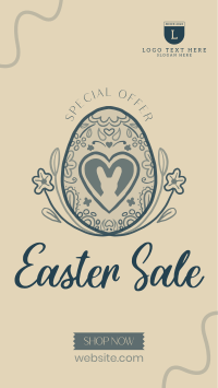 Floral Egg with Easter Bunny and Shapes Sale TikTok Video Design