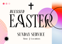 Easter Sunday Service Postcard Design