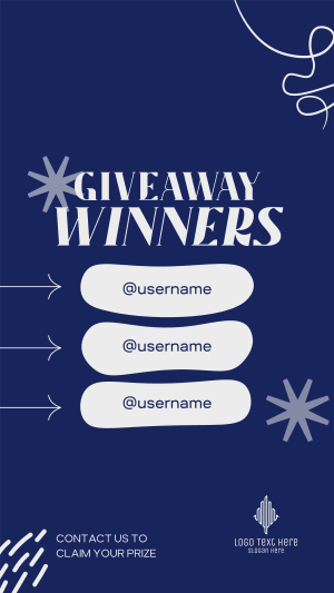 Congratulations Giveaway Winners Instagram story Image Preview