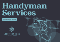 Rustic Handyman Service Postcard Image Preview