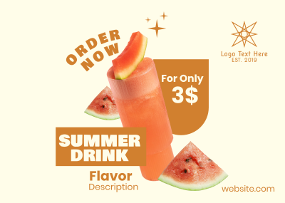 Summer Drink Flavor  Postcard Image Preview