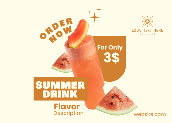 Summer Drink Flavor  Postcard Design Image Preview