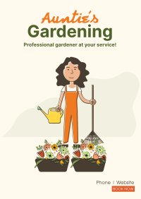 Auntie's Gardening Poster Design