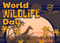 Modern World Wildlife Day Postcard Design