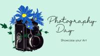 Old Camera and Flowers Facebook Event Cover Design