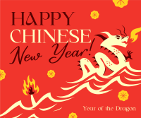Lunar Dragon Year Facebook Post Design