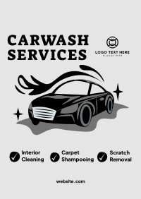 Carwash Services List Poster Design