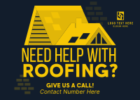 Roof Construction Services Postcard Design
