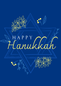 Hanukkah Star Greeting Poster Design