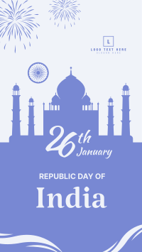 Taj Mahal Republic Day Of India  Facebook Story Design
