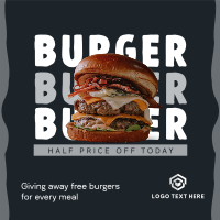 Free Burger Special Linkedin Post Design