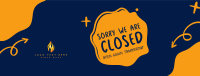Cafe Closed Notification Facebook cover Image Preview