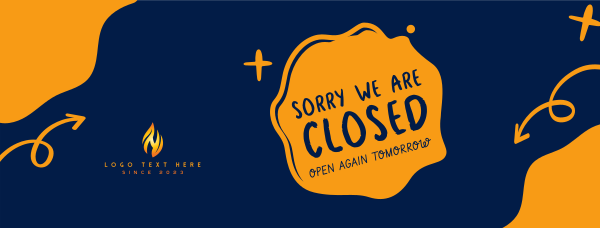 Cafe Closed Notification Facebook Cover Design Image Preview