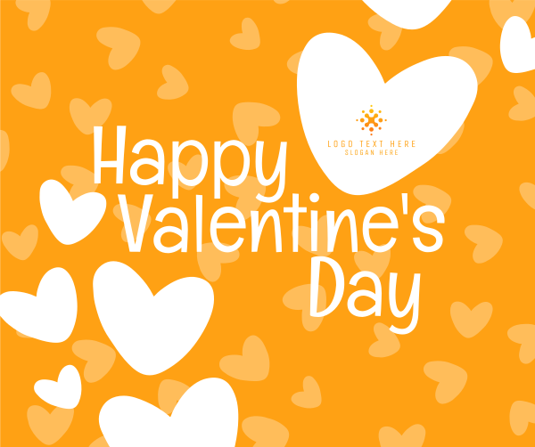 Valentine Confetti Hearts Facebook Post Design Image Preview