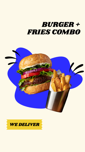 Burger Fries Instagram story Image Preview