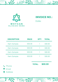 Floral Invoice Image Preview