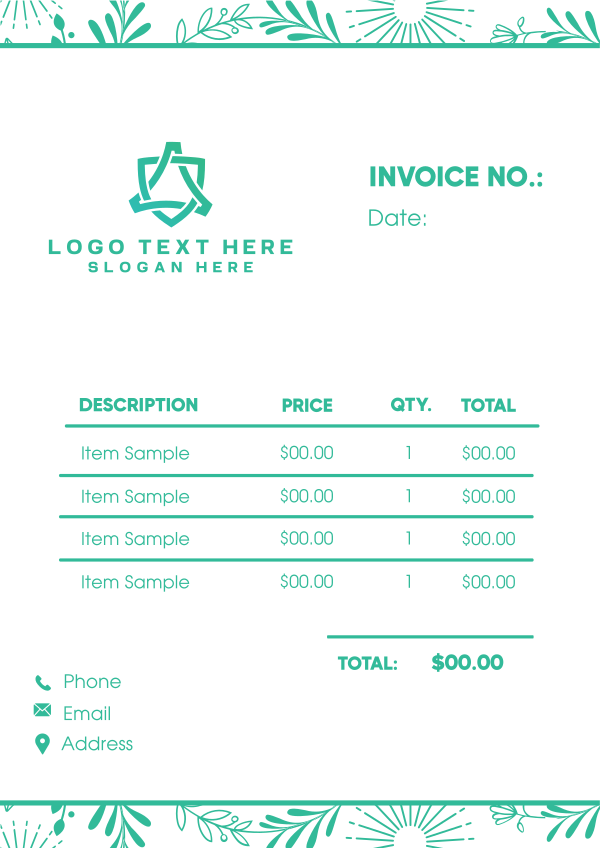 Floral Invoice Design Image Preview