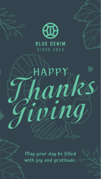 Thanksgiving Greeting Simple Instagram Reel Image Preview