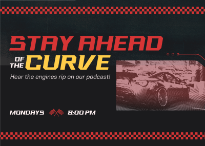 Race Car Podcast Postcard Image Preview