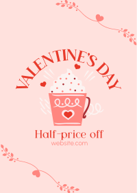 Valentine's Day Cafe Sale Poster Design