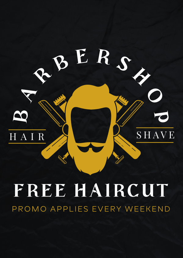 Haircut Promo Poster Design Image Preview