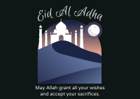 Eid Desert Mosque Postcard Design
