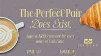 Perfect Coffee Croissant Facebook Event Cover Design