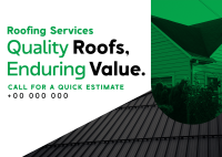 Minimalist Roofing Services Postcard Image Preview