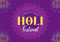 Happy Holi Postcard Design