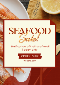 Minimal Shrimp Seafood Poster Image Preview