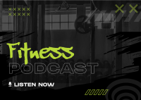 Grunge Fitness Podcast Postcard Image Preview