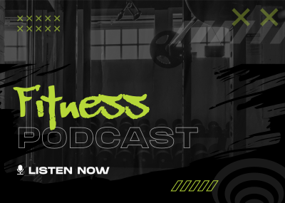 Grunge Fitness Podcast Postcard Image Preview