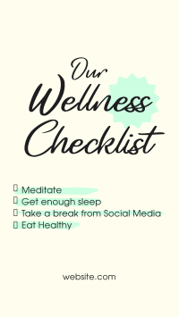 Wellness Checklist YouTube short Image Preview