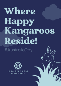 Fun Kangaroo Australia Day Flyer Design