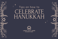 Celebrating Hanukkah Pinterest Cover Design