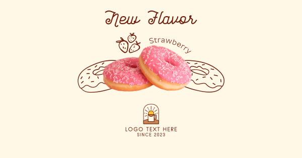 Strawberry Flavored Donut  Facebook Ad Design Image Preview