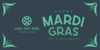 Festive Mardi Gras Twitter Post Design
