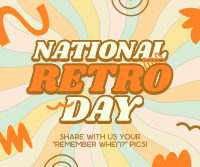 Swirly Retro Day Facebook Post Design