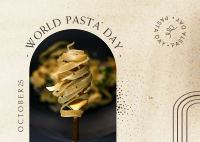 Stick a Fork Pasta Postcard Design