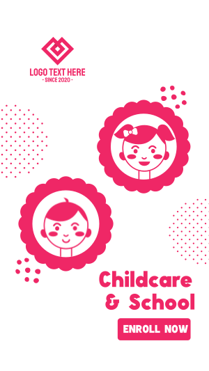 Childcare and School Enrollment Instagram story