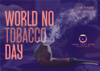 Minimalist No Tobacco Day Postcard Design
