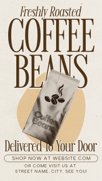 Retro Minimalist Coffee Beans Instagram Reel Preview