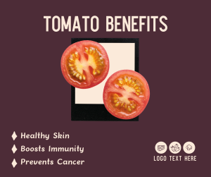Tomato Benefits Facebook post