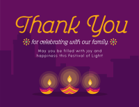 Diwali Celebration Thank You Card Image Preview