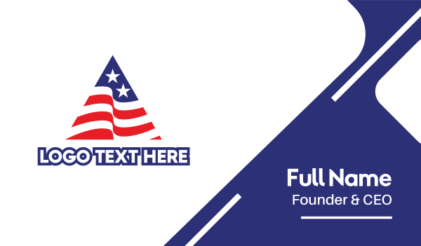 USA Flag Triangle Business Card Design Image Preview