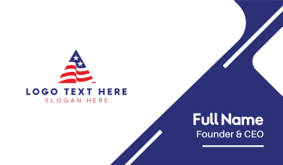 USA Flag Triangle Business Card Image Preview