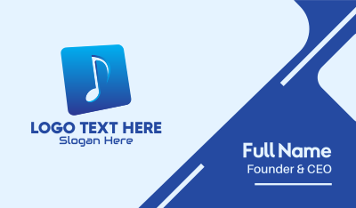 Blue Gradient Musical Note Business Card Image Preview