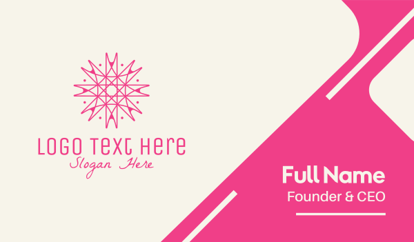 Pink Snowflake Decor Business Card Design Image Preview