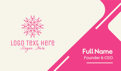 Pink Snowflake Decor Business Card Image Preview